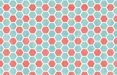 Watercolor geometrical comb pattern.