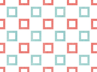 Watercolor square pattern.