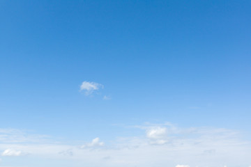 the white clouds floating on a background of blue sky