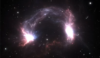 Kosmische Explosion. Weltraumhintergrund mit Nebel und Sternen © Peter Jurik