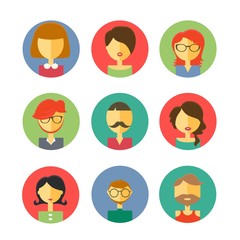 People Flat icons collection