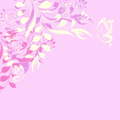 color butterflies,pink