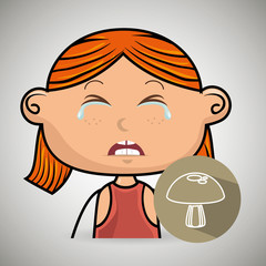 girl vegetable cry vector illustration graphic eps 10