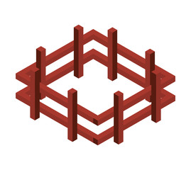 Obraz premium fence wooden isometric icon