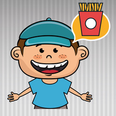 kid french fries icon vector illustration graphic