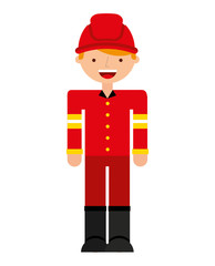 fire fighter character isolated icon