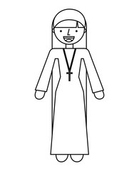 nun woman character isolated icon