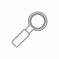 Magnifier icon in outline style isolated on white background. Zoom symbol