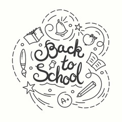 Back to school card. Vector illustration