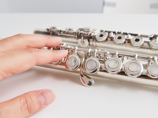 Fototapeta premium flute and hand