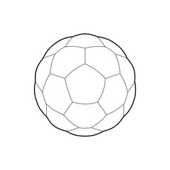 Soccer ball icon in outline style isolated on white background. Game symbol