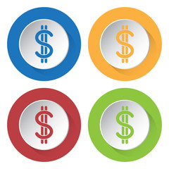 set of four icons - dollar currency symbol