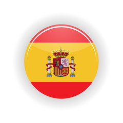 Fototapeta premium Spain icon circle isolated on white background. Madrid icon vector illustration