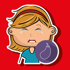 girl vegetable cry vector illustration graphic eps 10