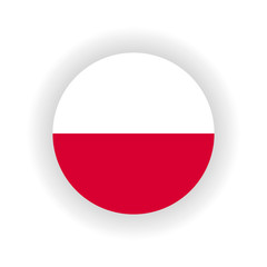 Poland icon circle isolated on white background. Warsaw icon vector illustration