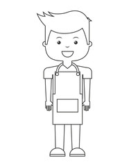 man with apron isolated icon