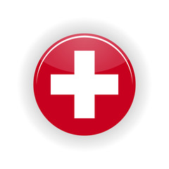 Obraz premium Switzerland icon circle isolated on white background. Berne icon vector illustration