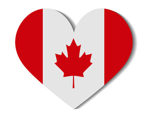 Fototapeta na wymiar heart flag canada