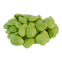 Parkia speciosa beans isolated on white background