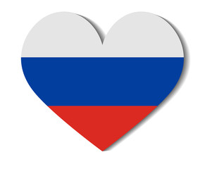 Fototapeta premium heart flag russia