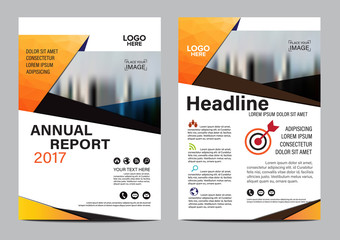 Orange Brochure Layout design template. Annual Report Flyer Leaflet cover Presentation Modern background. illustration vector in A4 size
