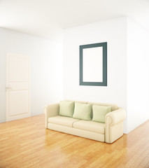 Interior with frame and couch