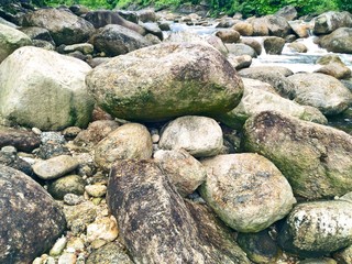 Rocks of the waterfall from Kiriwong ,Nakhonsithammarat,Thailand