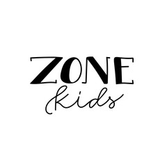 kids space , kid zone and toy shop hand drawn design letter