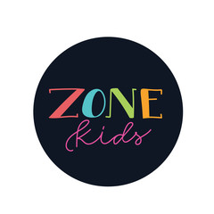 kids space , kid zone and toy shop hand drawn design letter