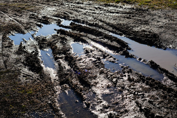 muddy country road