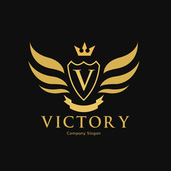Obraz premium Victory logo set, hotel logo, fashion brand logo, royal logo, vip logo design.