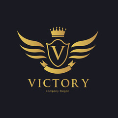 Victory logo set, hotel logo, fashion brand logo, royal logo, vip logo design.