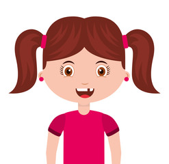 cute little girl isolated icon vector illustration design