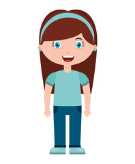 cute little girl isolated icon vector illustration design