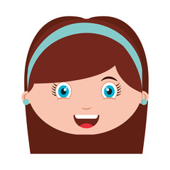 cute little girl isolated icon vector illustration design