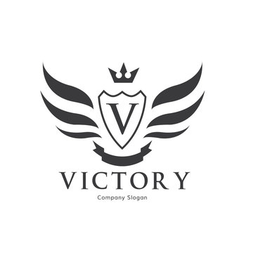 Victory logo set, hotel logo, fashion brand logo, royal logo, vip logo design.