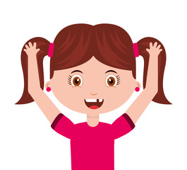 cute little girl isolated icon