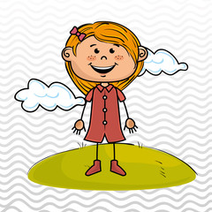 kid cloud meadow icon vector illustration graphic