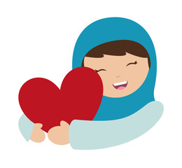 virgin mary character isolated icon