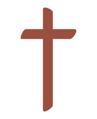 wooden cross isolated icon