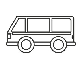 bus vehicle transport isolated icon