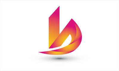 Gradient Mesh letter B logo