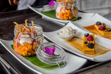 Selection of desserts at a catered event