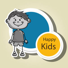 boy kids happy icon vector illustration graphic
