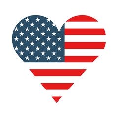 heart love usa isolated icon