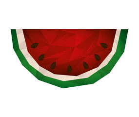 fresh fruit low poly isolated icon