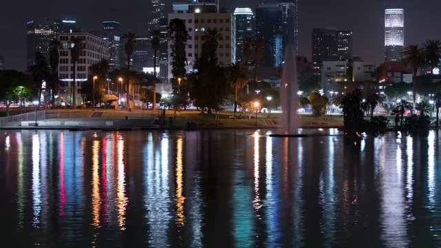 LA Downtown Reflections on Lake 11 MacArthur Park