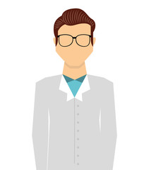 professional scientific man job isolated icon