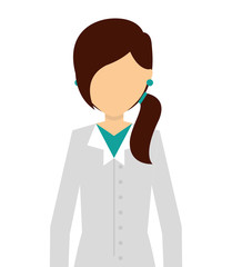 professional scientific woman job isolated icon