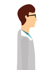 professional scientific man job isolated icon